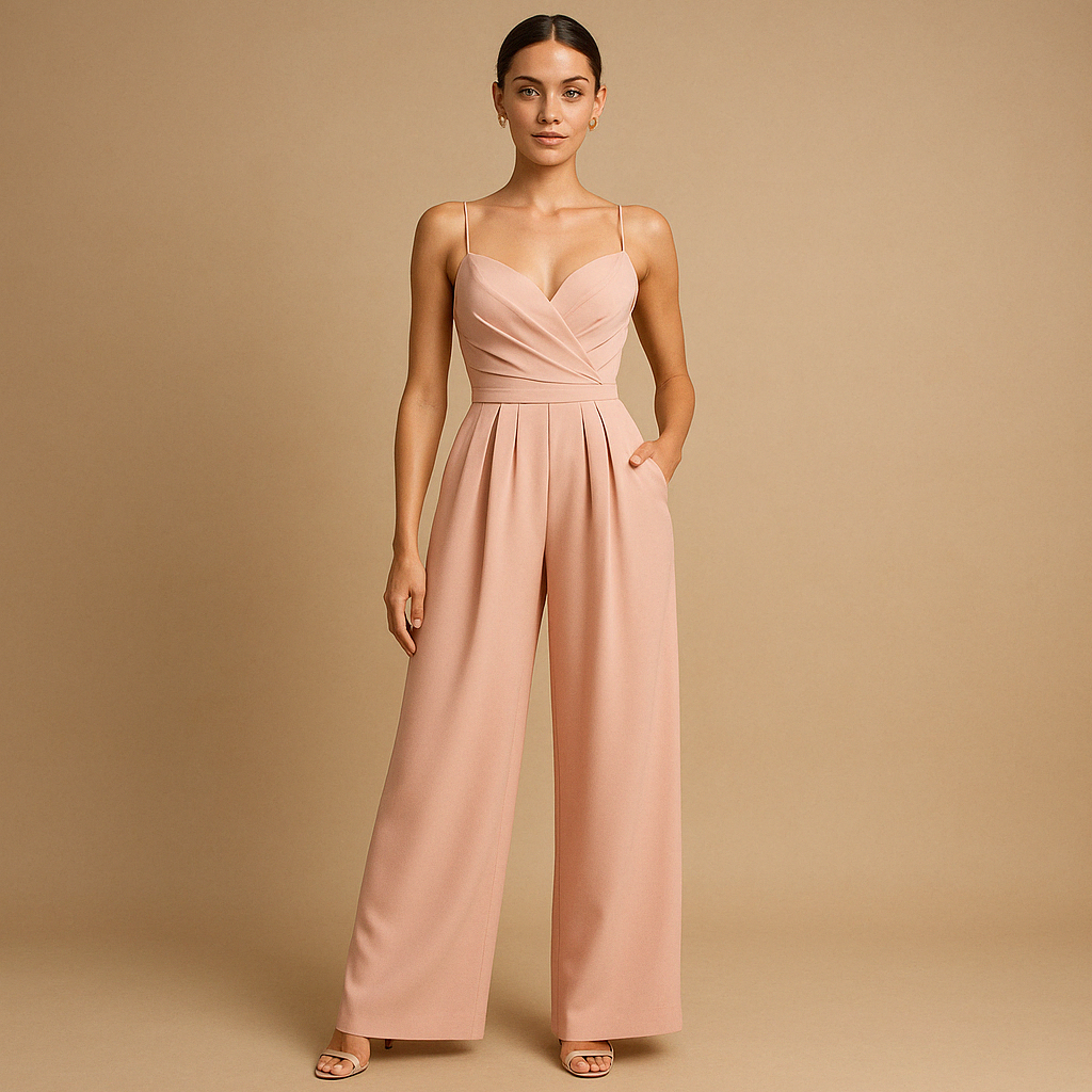 Women’s summer jumpsuit with flattering fit and adjustable straps, ideal for garden parties, casual outings and seasonal events
