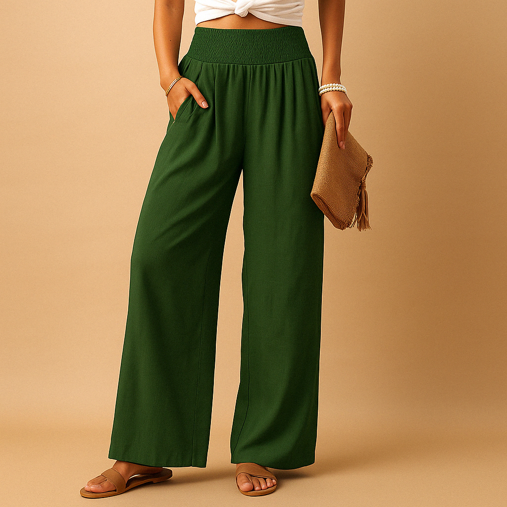 Variant image for Ladies Summer Trousers with Elastic Waist and Loose Fit | Emma-40