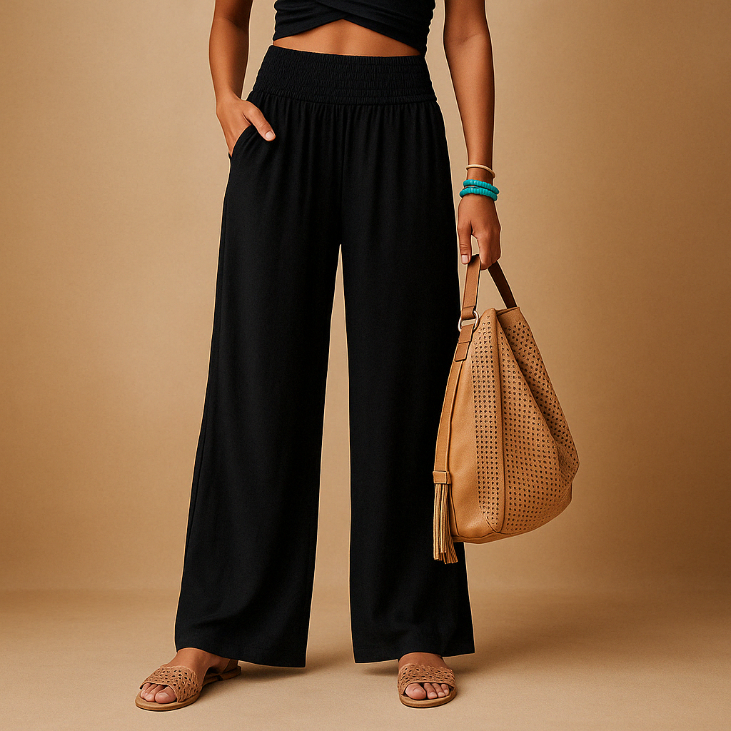 Variant image for Ladies Summer Trousers with Elastic Waist and Loose Fit | Emma-47