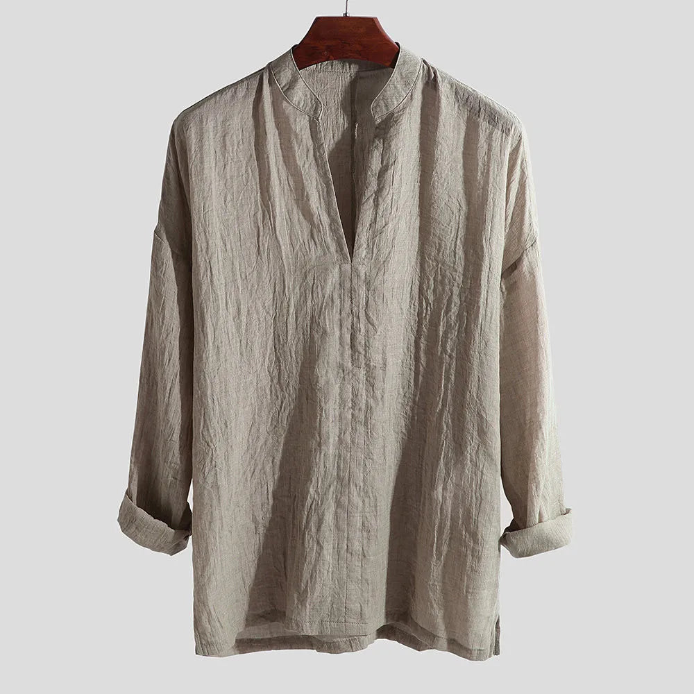 Linen Long Sleeve Shirt - Breathable Elegance