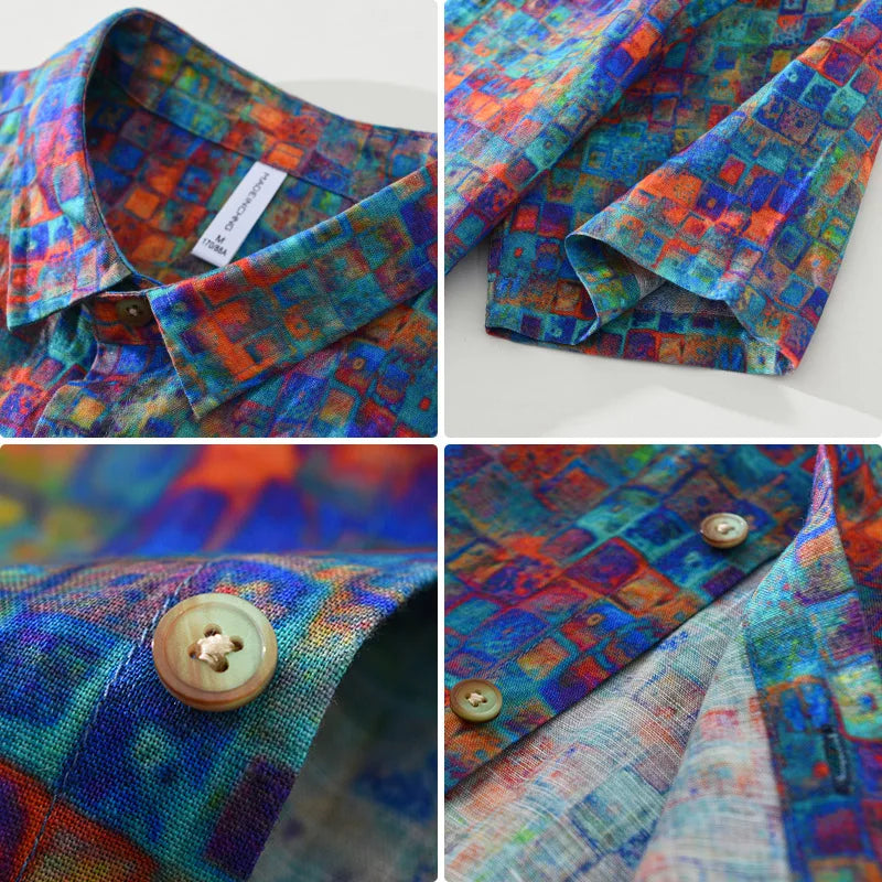 Printed Linen Shirt - Vibrant Summer Style