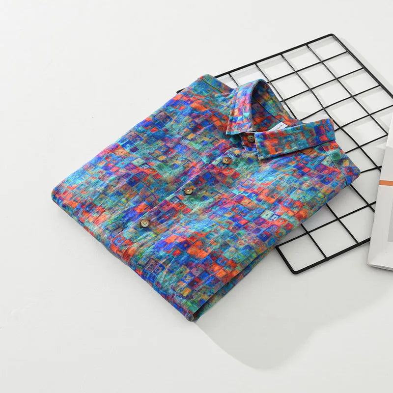 Printed Linen Shirt - Vibrant Summer Style