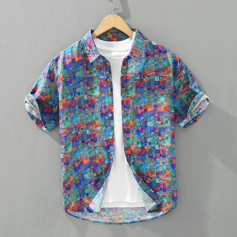 Printed Linen Shirt - Vibrant Summer Style