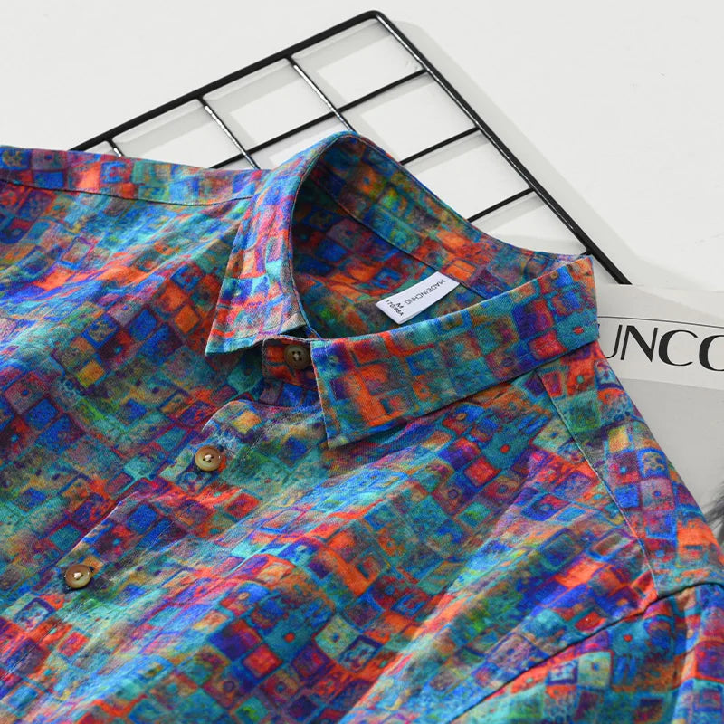 Printed Linen Shirt - Vibrant Summer Style