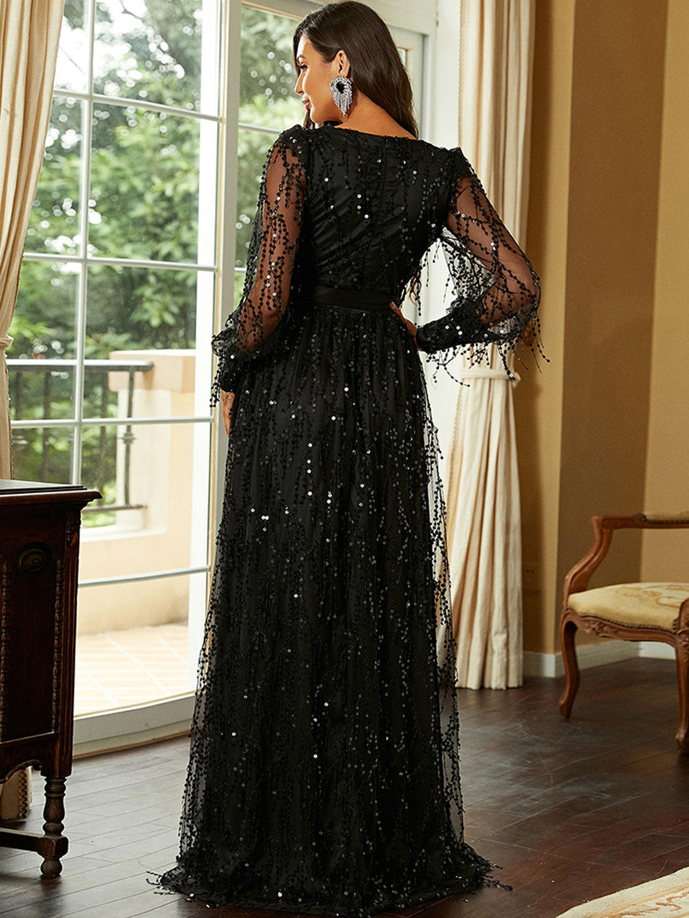 Sequin Evening Dress - Glamorous and Elegant