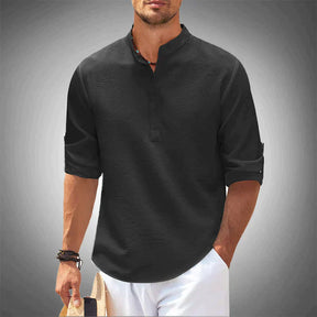 Modern Half-Button Shirt - Comfort and Style