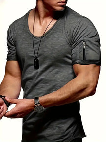 V-Neck Polyester T-Shirt - Everyday Comfort