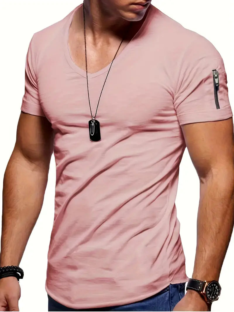 V-Neck Polyester T-Shirt - Everyday Comfort