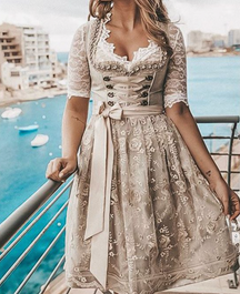 Dirndl Dress with Apron - Elegant and Versatile