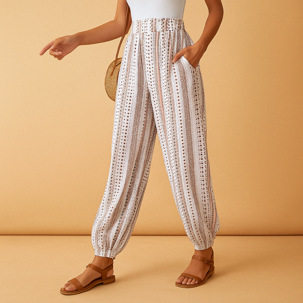 Wide Leg Pants for Women in Chic Boho Style | Elena-2