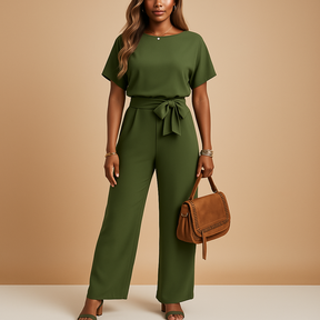 Women’s formal jumpsuit with flowing sleeves and tailored fit, ideal for galas, weddings, and elegant evening occasions
