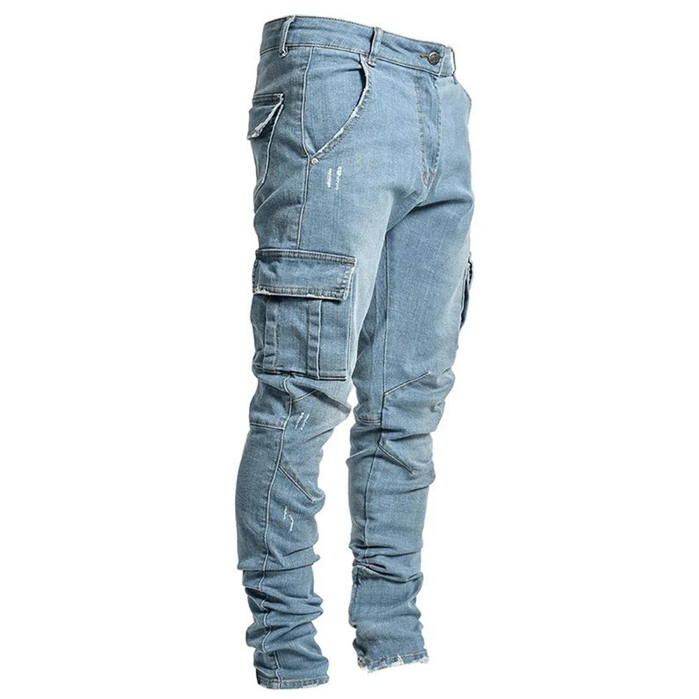 Elastic Denim Pants - Style and Comfort