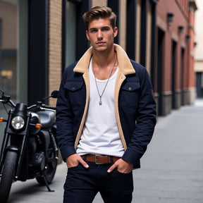 Men's Classic Bomber Jacket – Stylish and Warm for Winter