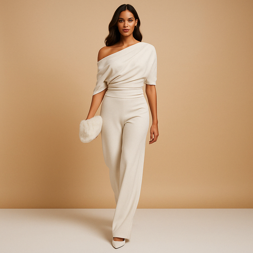 Women’s spring jumpsuit with a single-breasted neckline and tailored fit, perfect for day-to-evening elegance