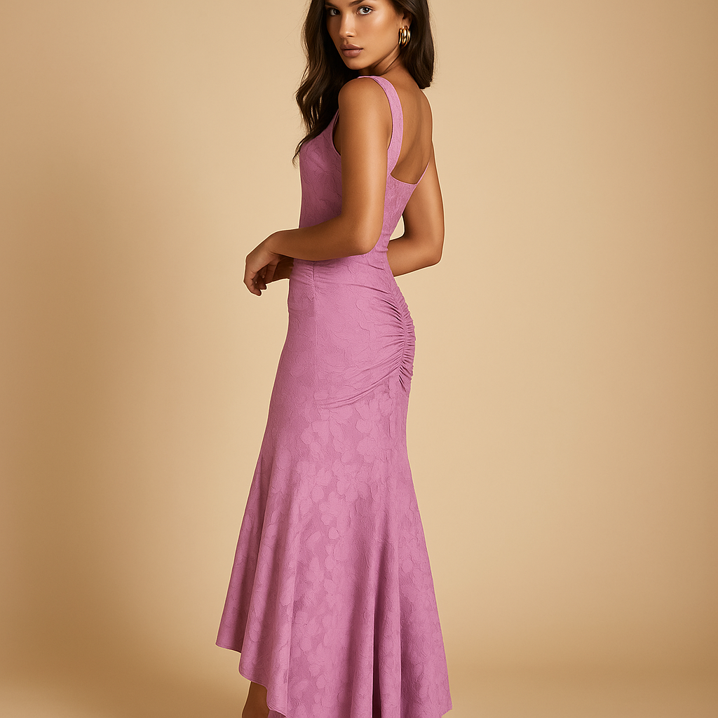 Floral print midi dress for women with breathable fabric and flowy silhouette—ideal for summer brunches, garden parties, and elegant casual occasions.