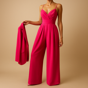 Women’s summer jumpsuit with flattering fit and adjustable straps, ideal for garden parties, casual outings and seasonal events