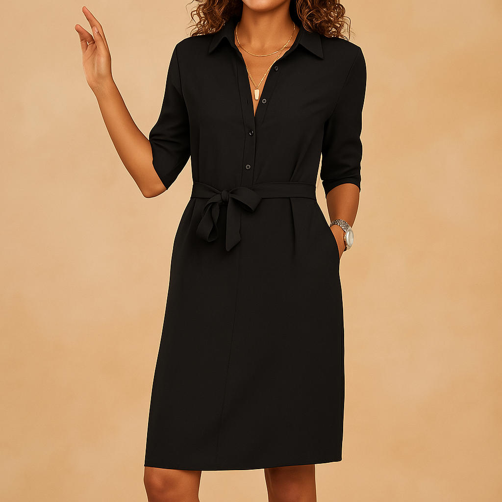 Women’s elegant modern dress with a flattering fit and timeless design, ideal for casual wear, office days, or evenings out.
