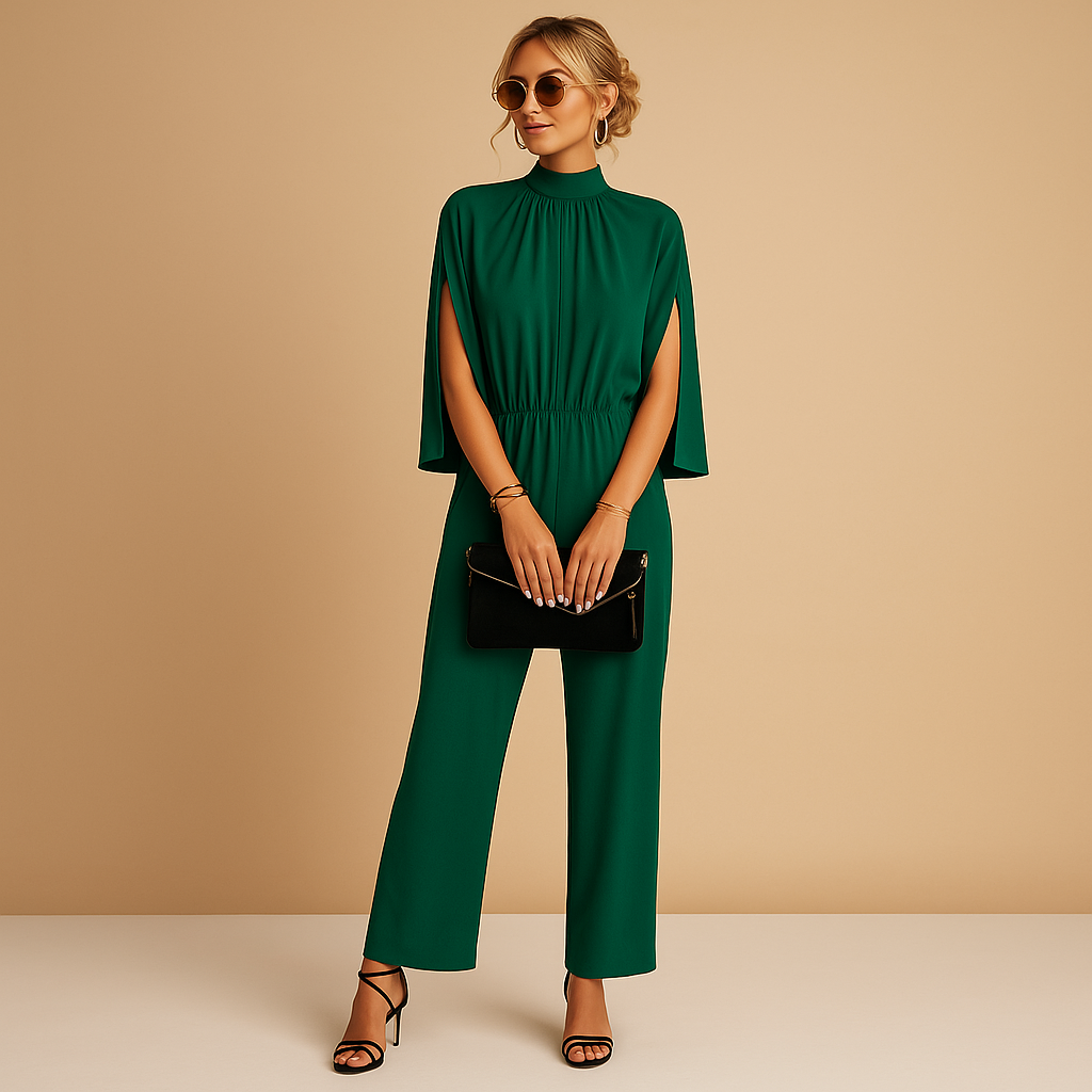 Women’s summer jumpsuit with adjustable straps and pockets in a breathable, lightweight fabric, perfect for warm days and casual occasions