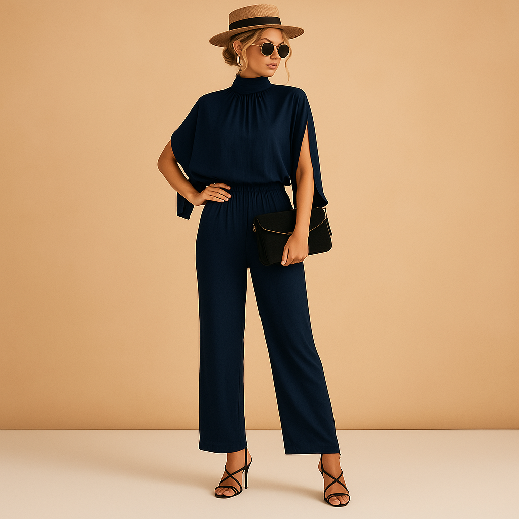 Women’s summer jumpsuit with adjustable straps and pockets in a breathable, lightweight fabric, perfect for warm days and casual occasions