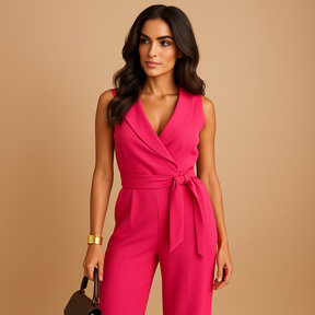 Lillian | Elegant wrap jumpsuit with wide legs for women