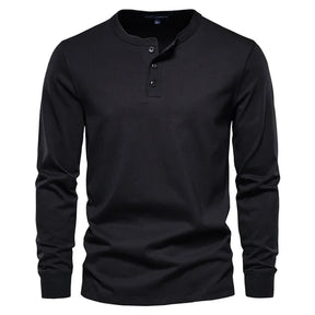 Long Sleeve Henley Shirt - Cotton Comfort