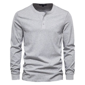 Long Sleeve Henley Shirt - Cotton Comfort