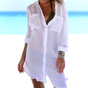 Linen Shirt Dress - Casual and Chic