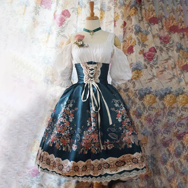 Traditional Dirndl Dress - Oktoberfest Style