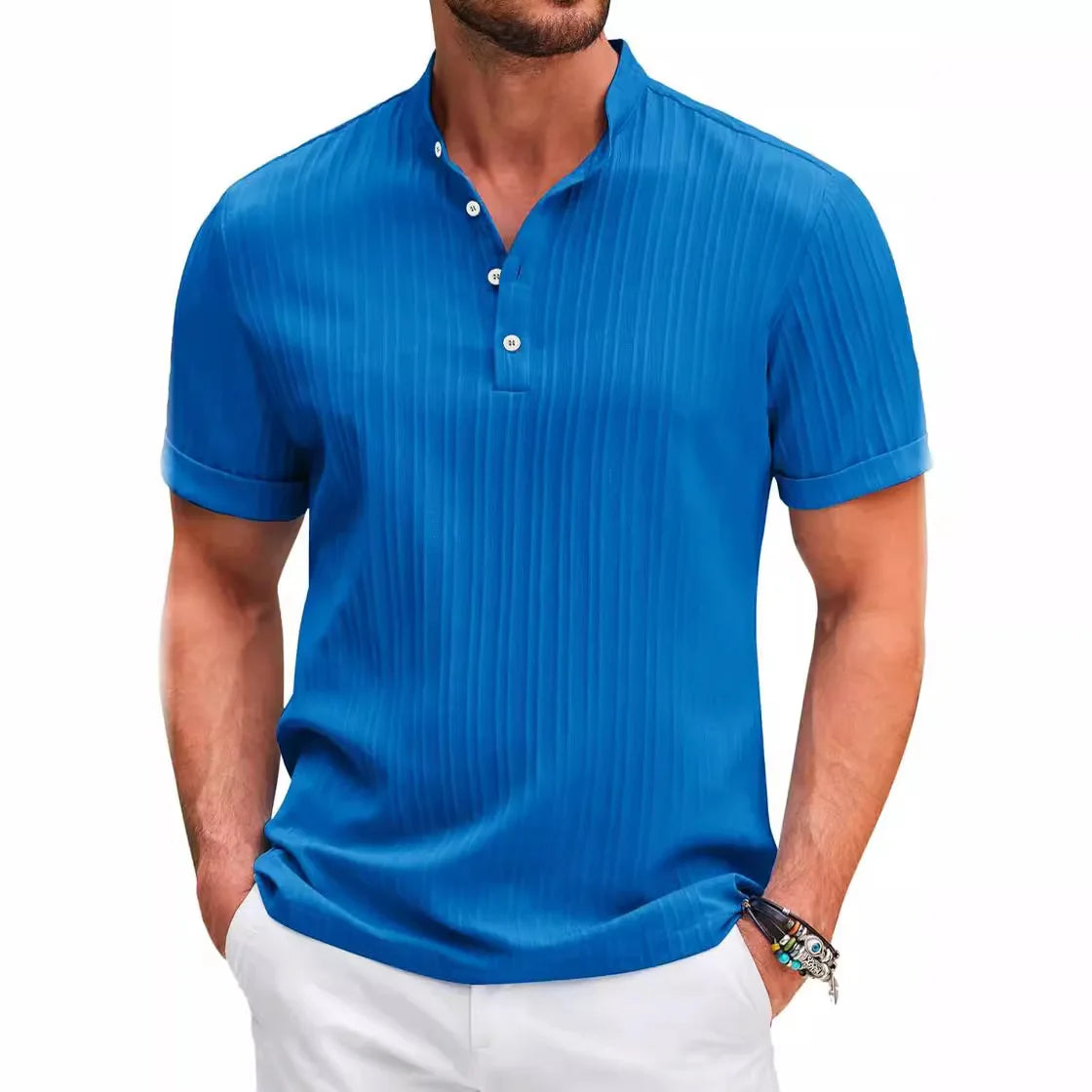 Short Sleeve Henley Shirt - Summer Comfort