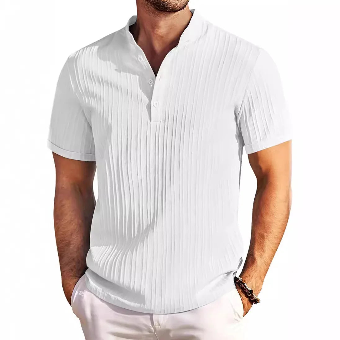 Short Sleeve Henley Shirt - Summer Comfort