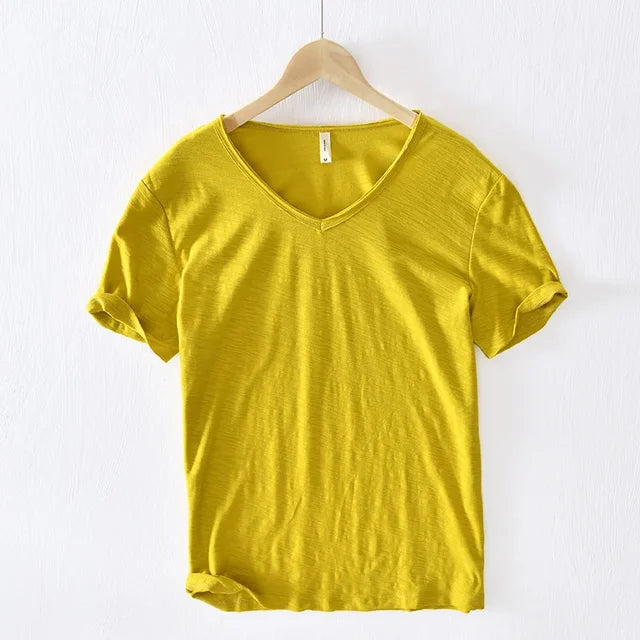 V-Neck Cotton T-Shirt - Summer Essential