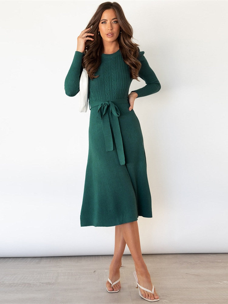 Knitted Sweater Dress - Warm and Stylish