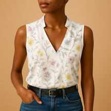 Sleeveless V-neck summer top for women | Norlyn