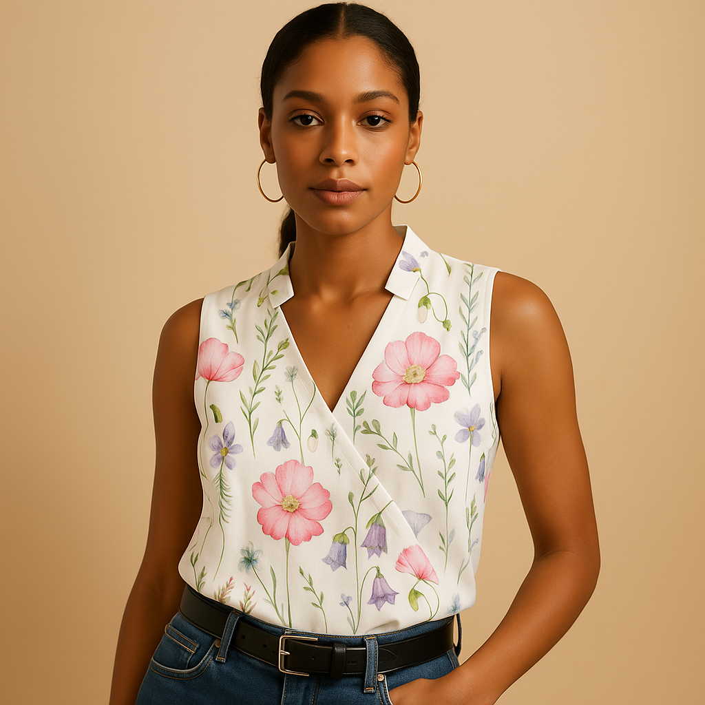 Sleeveless V-neck summer top for women | Norlyn