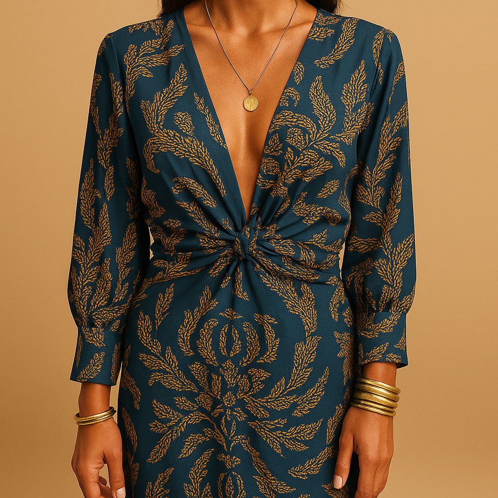 Sustainable A-line cotton blend dress for women | Isla