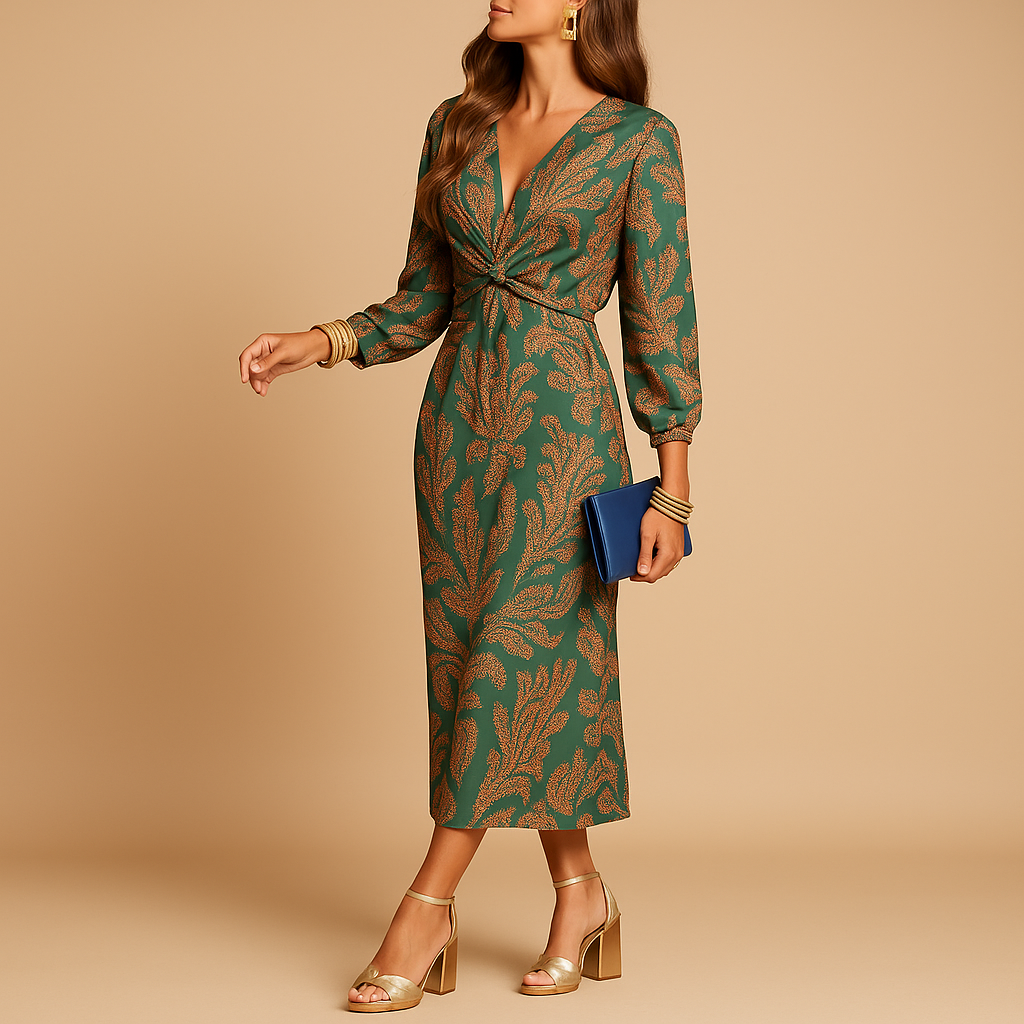 Sustainable A-line cotton blend dress for women | Isla