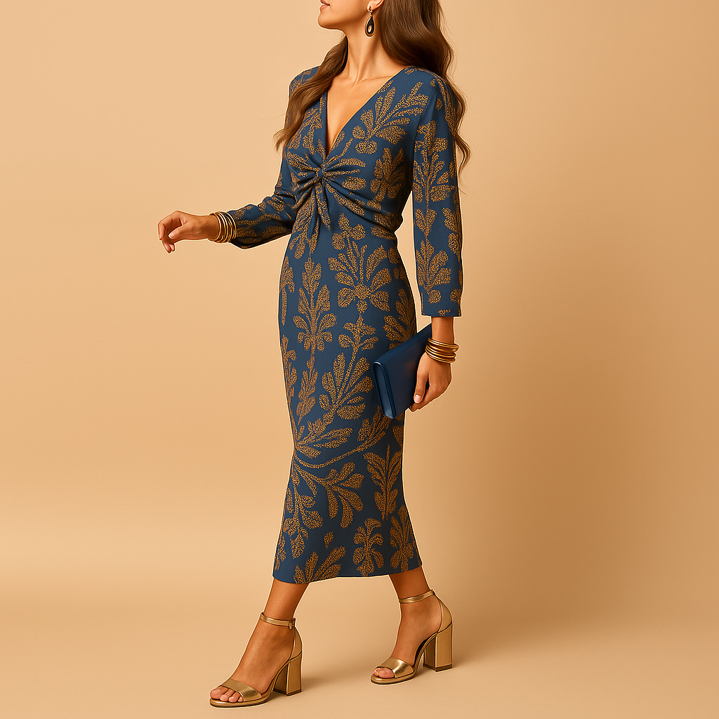 Sustainable A-line cotton blend dress for women with breathable fabric, minimalist silhouette, and eco-friendly luxury for all-season elegance.