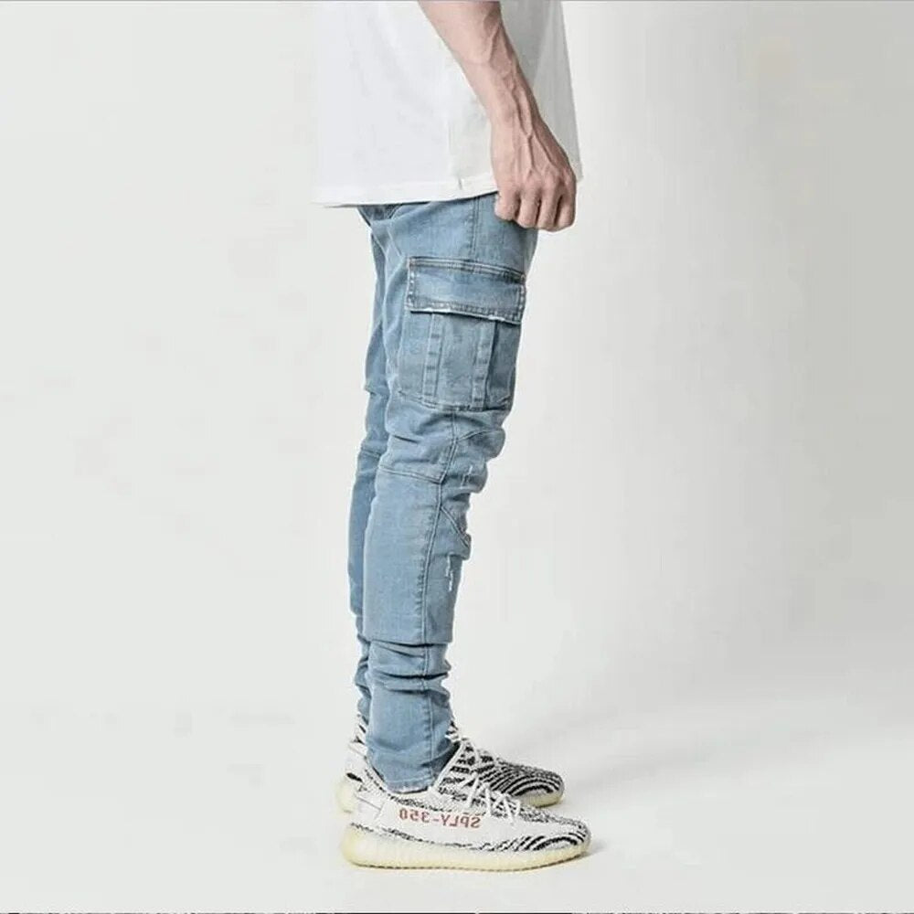 Elastic Denim Pants - Style and Comfort