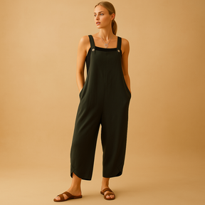 Women’s lightweight summer jumpsuit with relaxed fit, ideal for warm-weather outings, holidays, and beach days