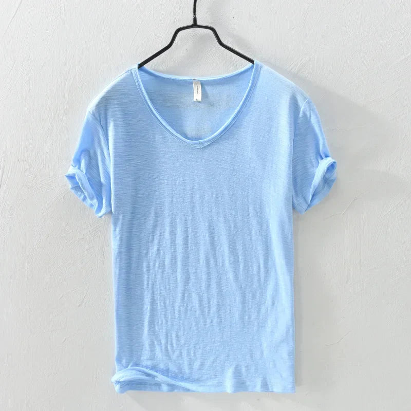 V-Neck Cotton T-Shirt - Summer Essential