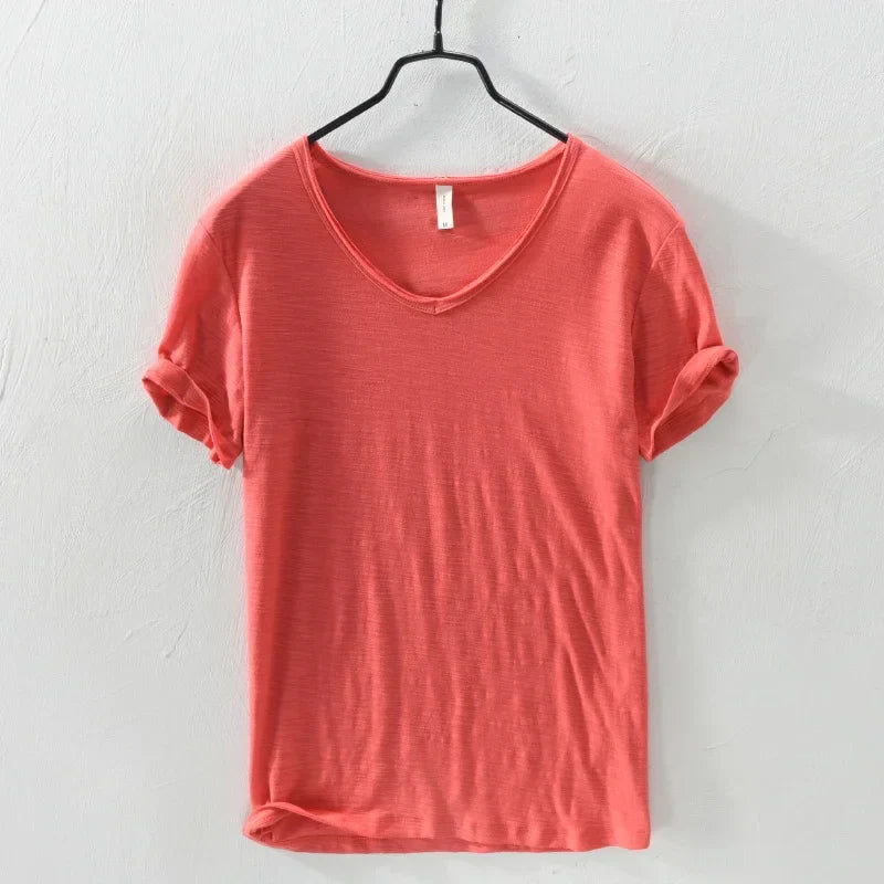 V-Neck Cotton T-Shirt - Summer Essential