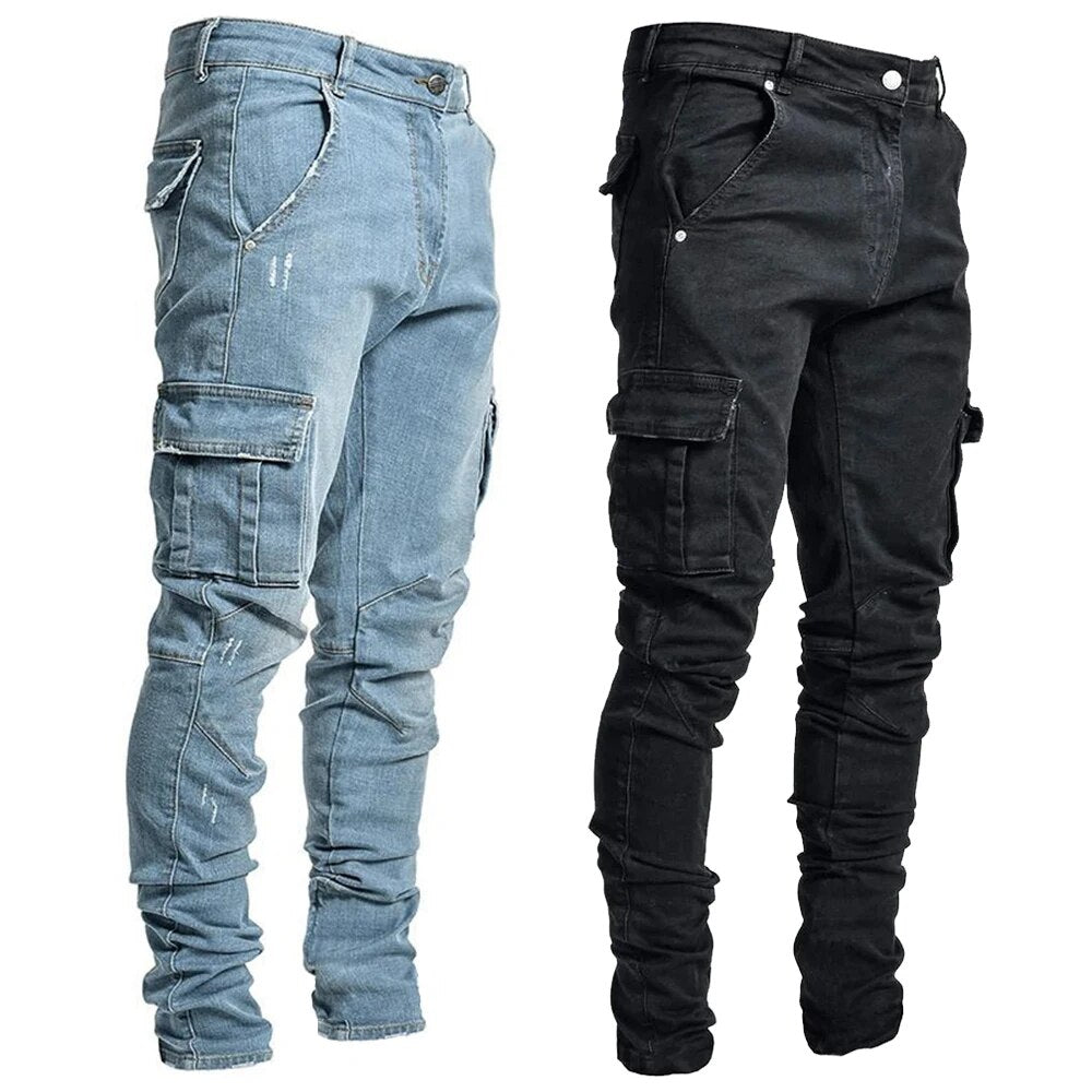 Elastic Denim Pants - Style and Comfort