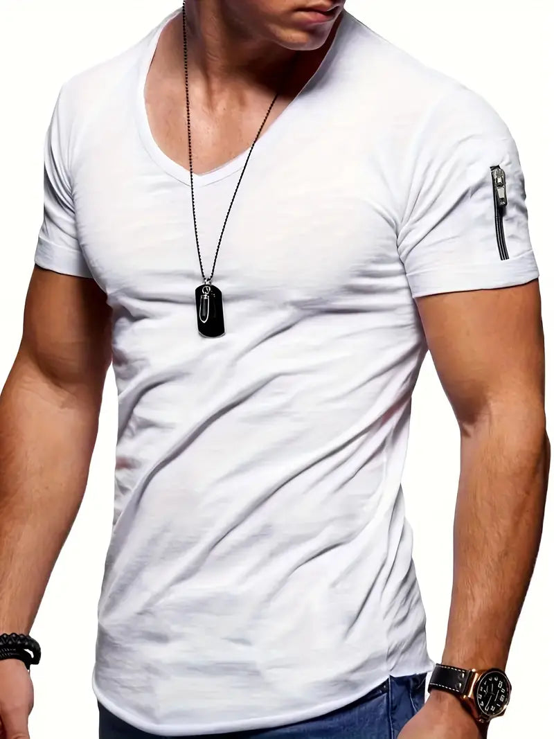 V-Neck Polyester T-Shirt - Everyday Comfort