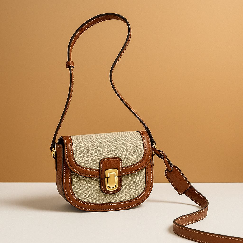 Elegant women’s crossbody bag with flap design in black and brown, ideal for everyday or evening wear