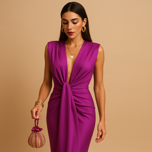 Women's elegant party dress with flattering silhouette, ideal for weddings, formal dinners, and special occasions