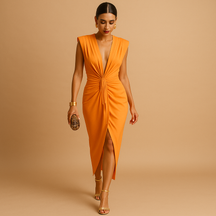 Women's elegant party dress with flattering silhouette, ideal for weddings, formal dinners, and special occasions