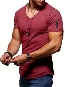 V-Neck Polyester T-Shirt - Everyday Comfort