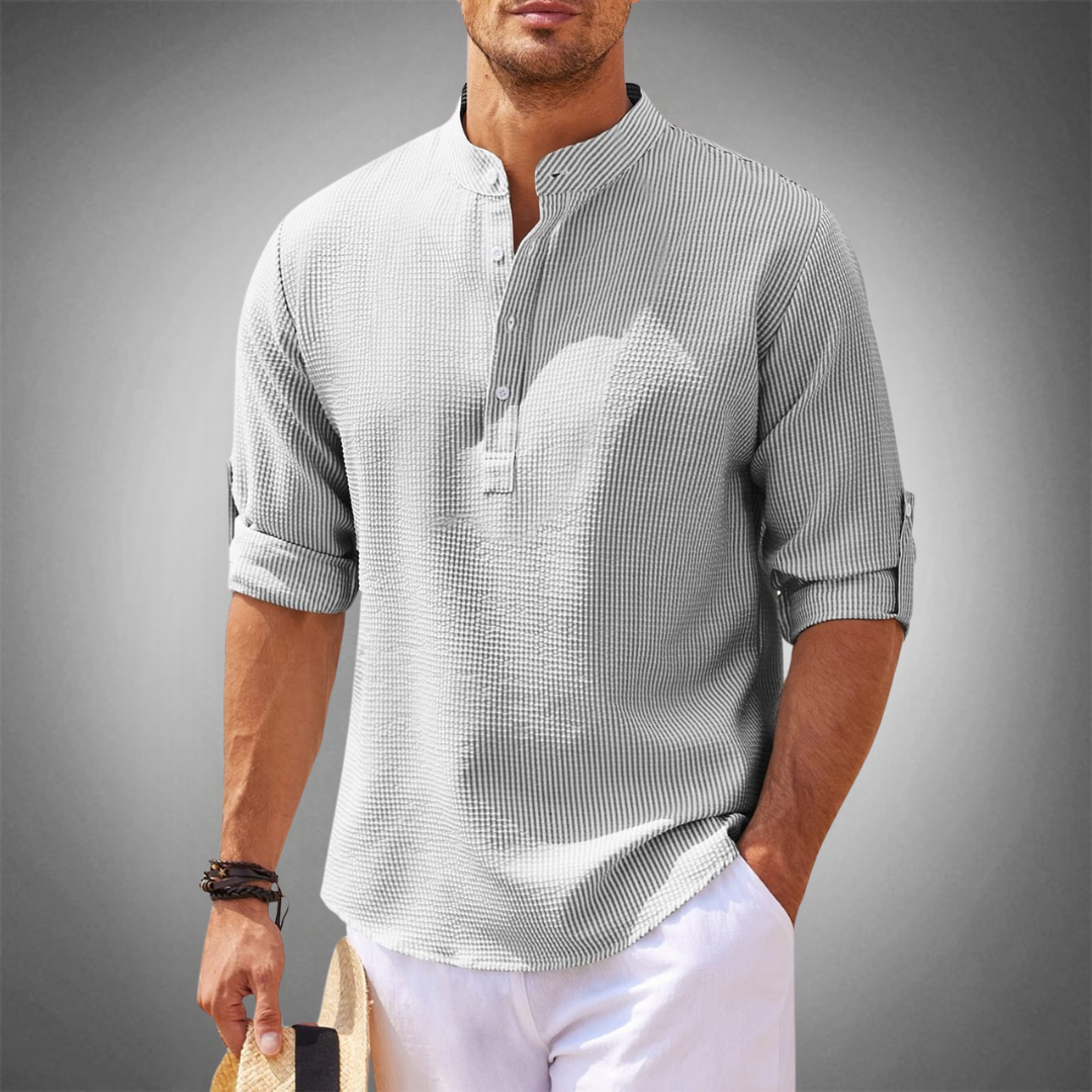 Modern Half-Button Shirt - Comfort and Style