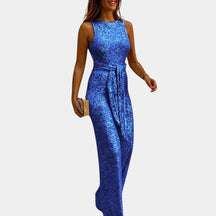 Women’s sequin jumpsuit with flattering tailored fit and full sequin detailing, perfect for weddings, parties and evening occasions